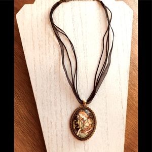 🌈3/$20 Victorian Style Handcrafted Handmade Cameo Ribbon Necklace